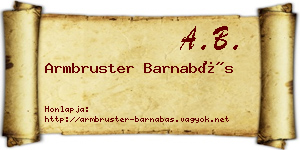 Armbruster Barnabás névjegykártya