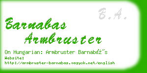 barnabas armbruster business card